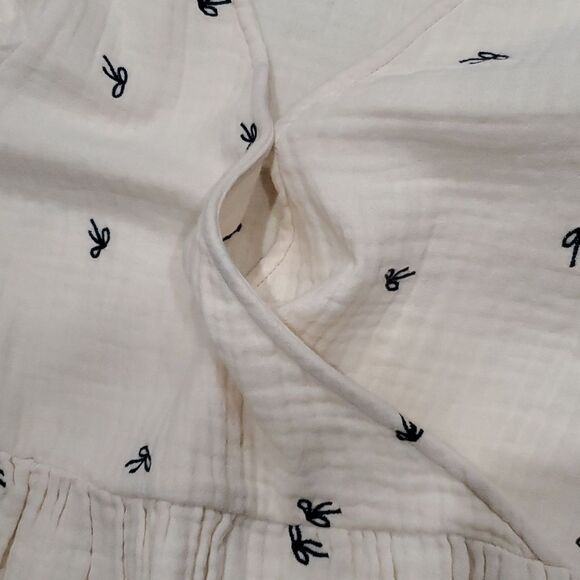 Madewell Lightspun Cotton Bow Blouse in Cream with Balloon Sleeves Size S - Picture 10 of 15